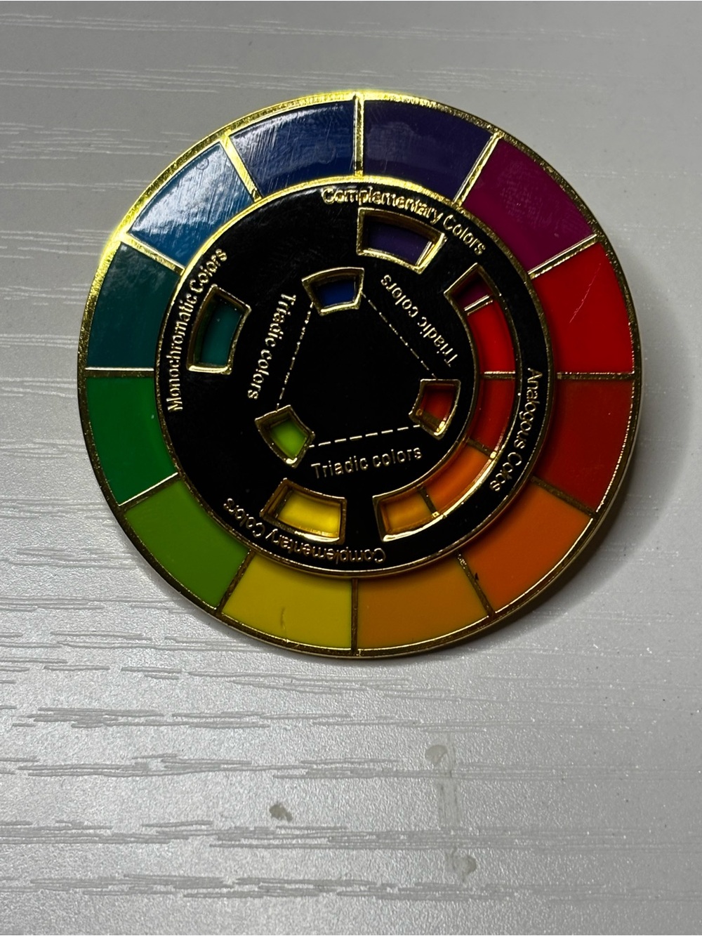 Multicolor Enamel Color Wheel Pin